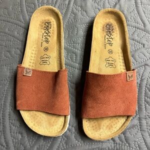 Biostep Orange Suede Slide Sandals
